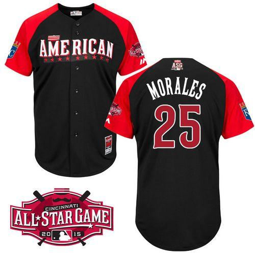 Kansas City Royals 25 Kendrys Morales Black 2015 All-Star American League Baseball Jersey
