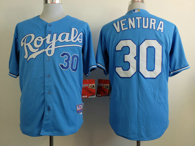Kansas City Royals 30 VENTURA Light blue baseball jerseys