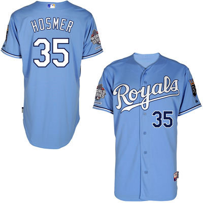 Kansas City Royals 35 Eric Hosmer Light Blue Cool Base 2015 World Series Champions Patch MLB Jersey