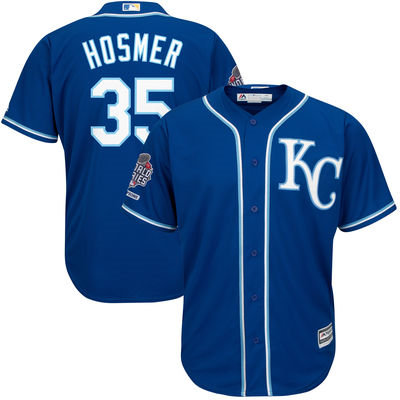 Kansas City Royals 35 Eric Hosmer Royal Cool Base 2015 World Series Champions Patch MLB Jersey