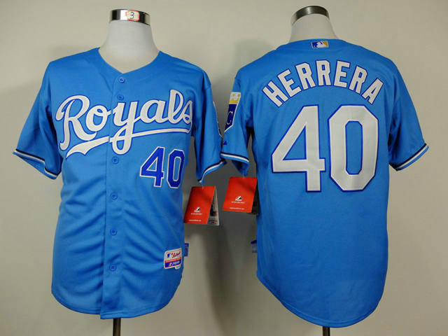 Kansas City Royals 40 HERRERA blue baseball jerseys