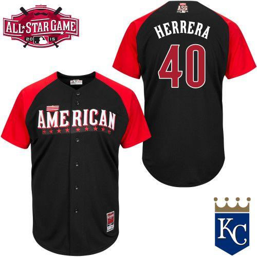 Kansas City Royals 40 Kelvin Herrera Black 2015 All-Star American League Baseball Jersey