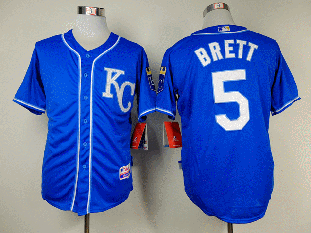 Kansas City Royals 5 George Brett Blue baseball jerseys