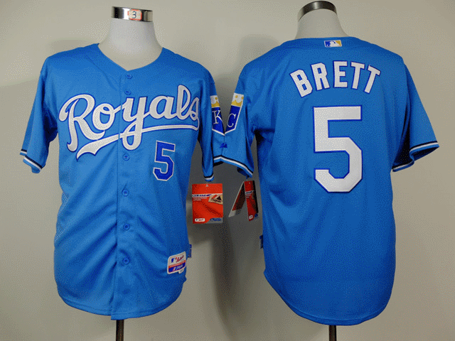 Kansas City Royals 5 George Brett light Blue baseball jerseys