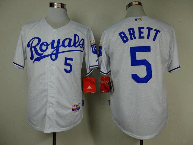 Kansas City Royals 5 George Brett white baseball jerseys