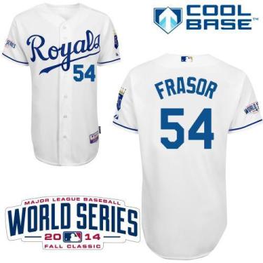 Kansas City Royals 54 Jason Frasor White Cool Base Stitched Baseball Jersey 2014 World Series Patch