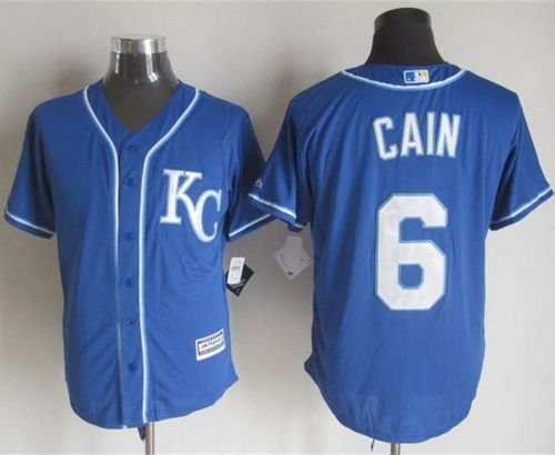Kansas City Royals 6 Lorenzo Cain Blue Alternate New Cool Base 2015 World Series Patch MLB Jersey1