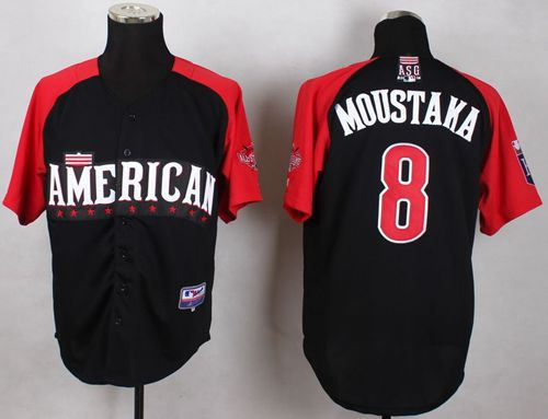 Kansas City Royals 8 Mike Moustakas Black 2015 All-Star American League Baseball jersey
