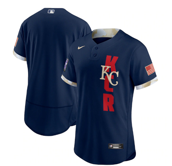 Kansas City Royals Blank 2021 Navy All-Star Flex Base Stitched MLB Jersey