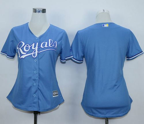 Kansas City Royals Blank Light Blue Alternate Women MLB Jersey