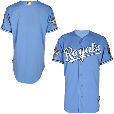 Kansas City Royals Blank Light Blue Cool Base 2015 World Series Champions MLB Jersey