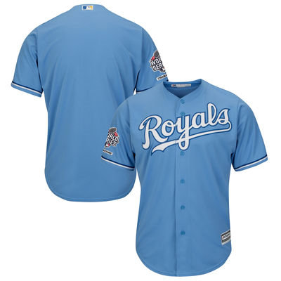 Kansas City Royals Blank Light Blue Cool Base 2015 World Series Champions Patch MLB Jersey