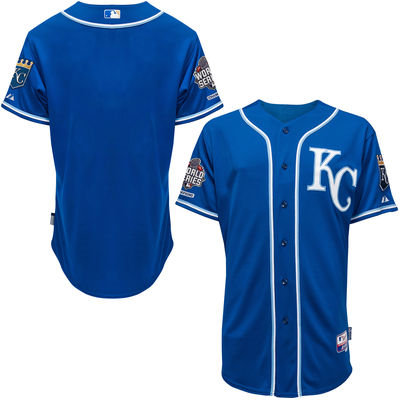 Kansas City Royals Blank Royal Cool Base 2015 World Series Champions MLB Jersey