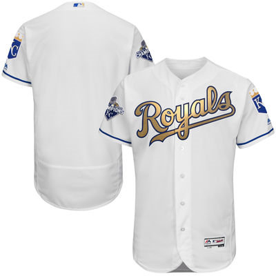 Kansas City Royals Blank White Gold Program Flex Base 2015 World Series Champions Patch MLB Jersey