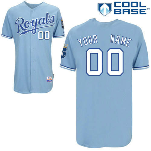 Kansas City Royals Personalized custom Light Blue Cool Base Jersey1