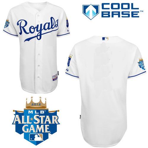 Kansas City Royals blank white Cool Base Jersey w2012 All Star Patch