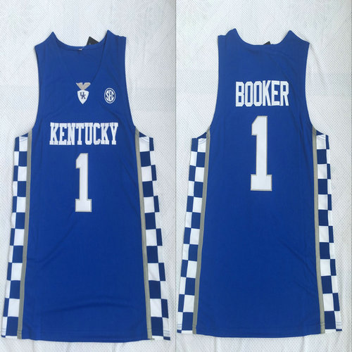 Kentucky Wildcats 1 Devin Booker Blue College Basketball Jersey