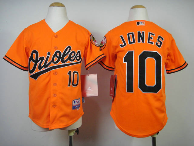 Kid Baltimore Orioles 10 Adam Jones Orange Jersey