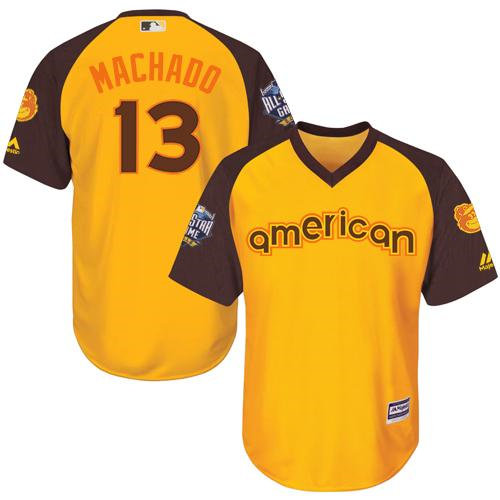 Kid Baltimore Orioles 13 Manny Machado Gold 2016 All-Star American League Baseball Jersey