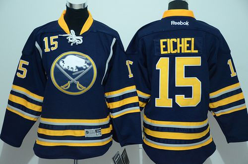 Kid Buffalo Sabres 15 Jack Eichel Navy Blue NHL Jersey