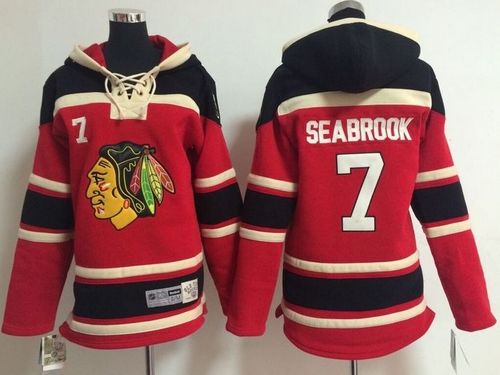 Kid Chicago Blackhawks 7 Brent Seabrook Red Sawyer Hooded Sweatshirt NHL Jersey