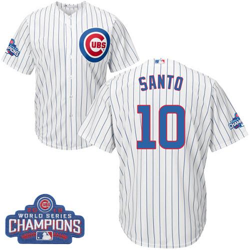 Kid Chicago Cubs 10 Ron Santo White Home 2016 World Series Champions MLB Jersey