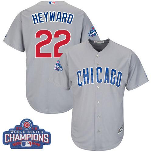 Kid Chicago Cubs 22 Jason Heyward Grey Road 2016 World Series Champions MLB Jersey