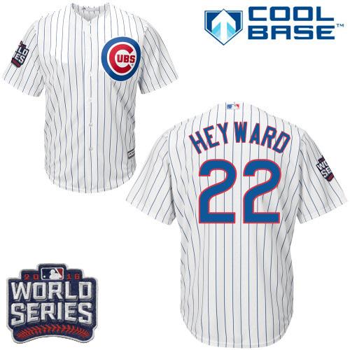 Kid Chicago Cubs 22 Jason Heyward White Home 2016 World Series Bound MLB Jersey
