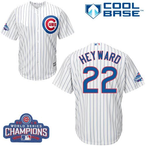 Kid Chicago Cubs 22 Jason Heyward White Home 2016 World Series Champions MLB Jersey
