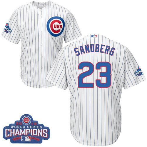 Kid Chicago Cubs 23 Ryne Sandberg White Home 2016 World Series Champions MLB Jersey