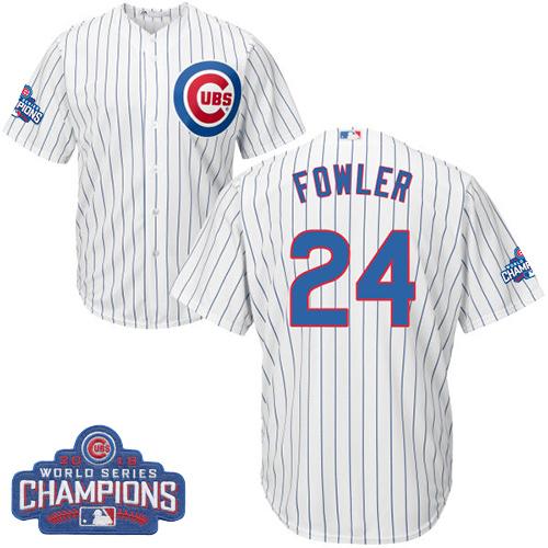 Kid Chicago Cubs 24 Dexter Fowler White Home 2016 World Series Champions MLB Jersey