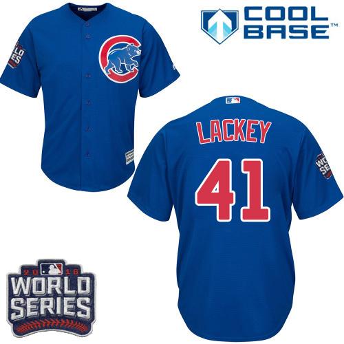 Kid Chicago Cubs 41 John Lackey Blue Alternate 2016 World Series Bound MLB Jersey