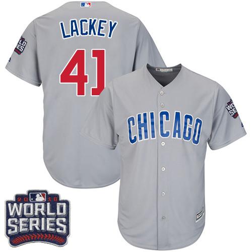 Kid Chicago Cubs 41 John Lackey Grey Road 2016 World Series Bound MLB Jersey