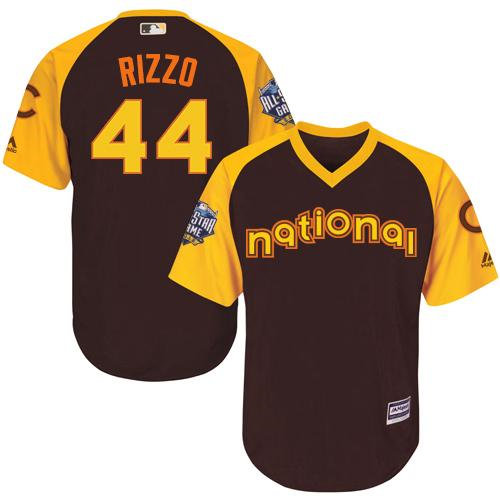 Kid Chicago Cubs 44 Anthony Rizzo Brown 2016 All-Star National League Baseball Jersey
