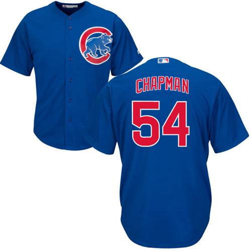 Kid Chicago Cubs 54 Aroldis Chapman Blue Alternate MLB Jersey