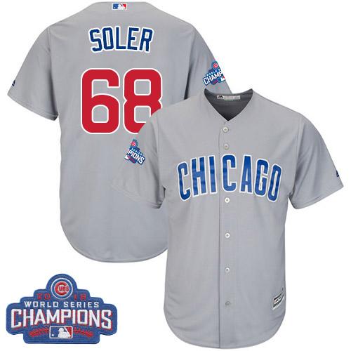 Kid Chicago Cubs 68 Jorge Soler Grey Road 2016 World Series Champions MLB Jersey