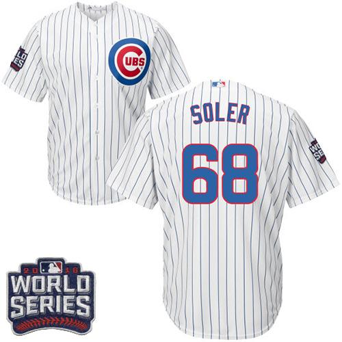Kid Chicago Cubs 68 Jorge Soler White Home 2016 World Series Bound MLB Jersey