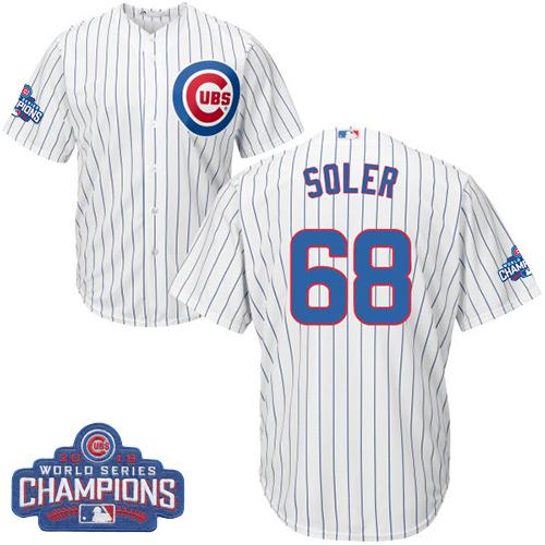 Kid Chicago Cubs 68 Jorge Soler White Home 2016 World Series Champions MLB Jersey
