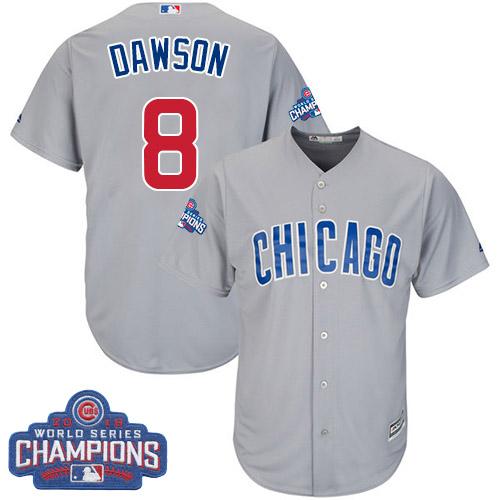 Kid Chicago Cubs 8 Andre Dawson Grey Road 2016 World Series Champions MLB Jersey