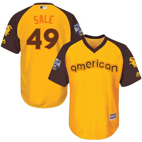 Kid Chicago White Sox 49 Chris Sale Gold 2016 All-Star American League Baseball Jersey