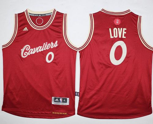 Kid Cleveland Cavaliers 0 Kevin Love Red 2015-2016 Christmas Day NBA Jersey