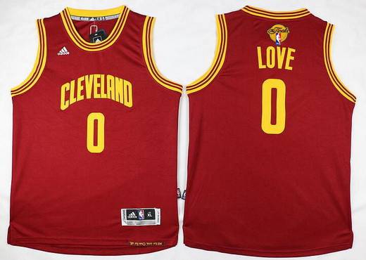 Kid Cleveland Cavaliers 0 Kevin Love Red 2016 The NBA Finals Patch Jersey
