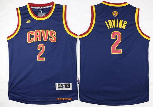 Kid Cleveland Cavaliers 2 Kyrie Irving Navy Blue 2016 The NBA Finals Patch Jersey