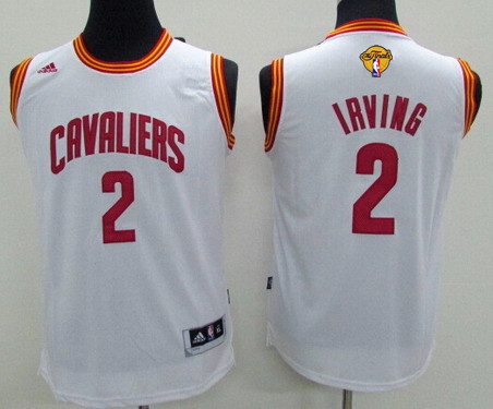 Kid Cleveland Cavaliers 2 Kyrie Irving White 2016 The NBA Finals Patch Jersey
