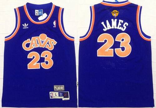 Kid Cleveland Cavaliers 23 LeBron James Blue Throwback 2016 The NBA Finals Patch Jersey