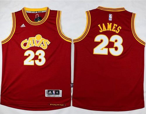 Kid Cleveland Cavaliers 23 LeBron James Red Wine Alternate Climacool NBA Jersey