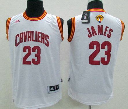 Kid Cleveland Cavaliers 23 LeBron James White 2016 The NBA Finals Patch Jersey