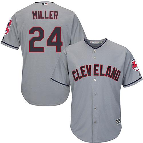 Kid Cleveland Indians 24 Andrew Miller Grey Road MLB Jersey