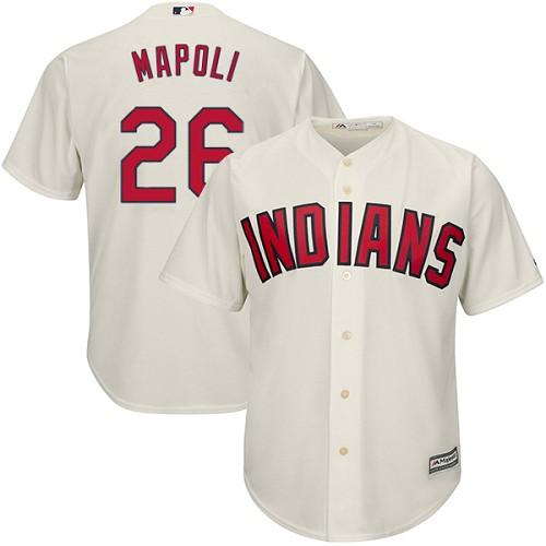 Kid Cleveland Indians 26 Mike Napoli Cream Alternate MLB Jersey