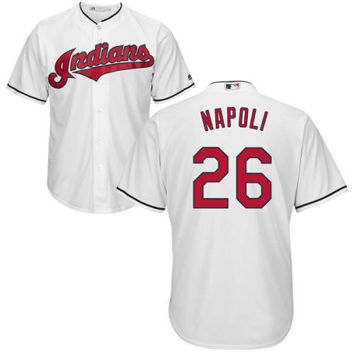 Kid Cleveland Indians 26 Mike Napoli White Home MLB Jersey